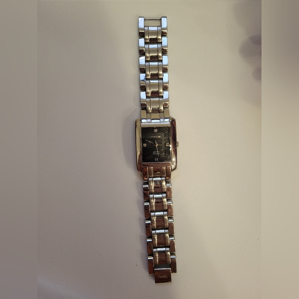 Fossil Black Dial Silver Stainless Steel Smartwatch
